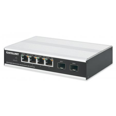 508254 - 4-Port Gigabit Ethernet PoE+ Industrial Switch with 2 SFP Ports