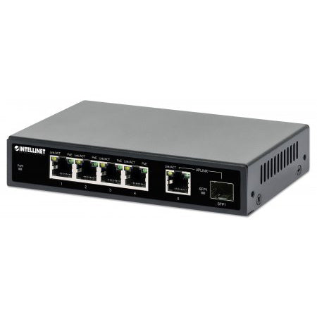 561822 - 5-Port Gigabit Ethernet PoE+ Switch with SFP Port